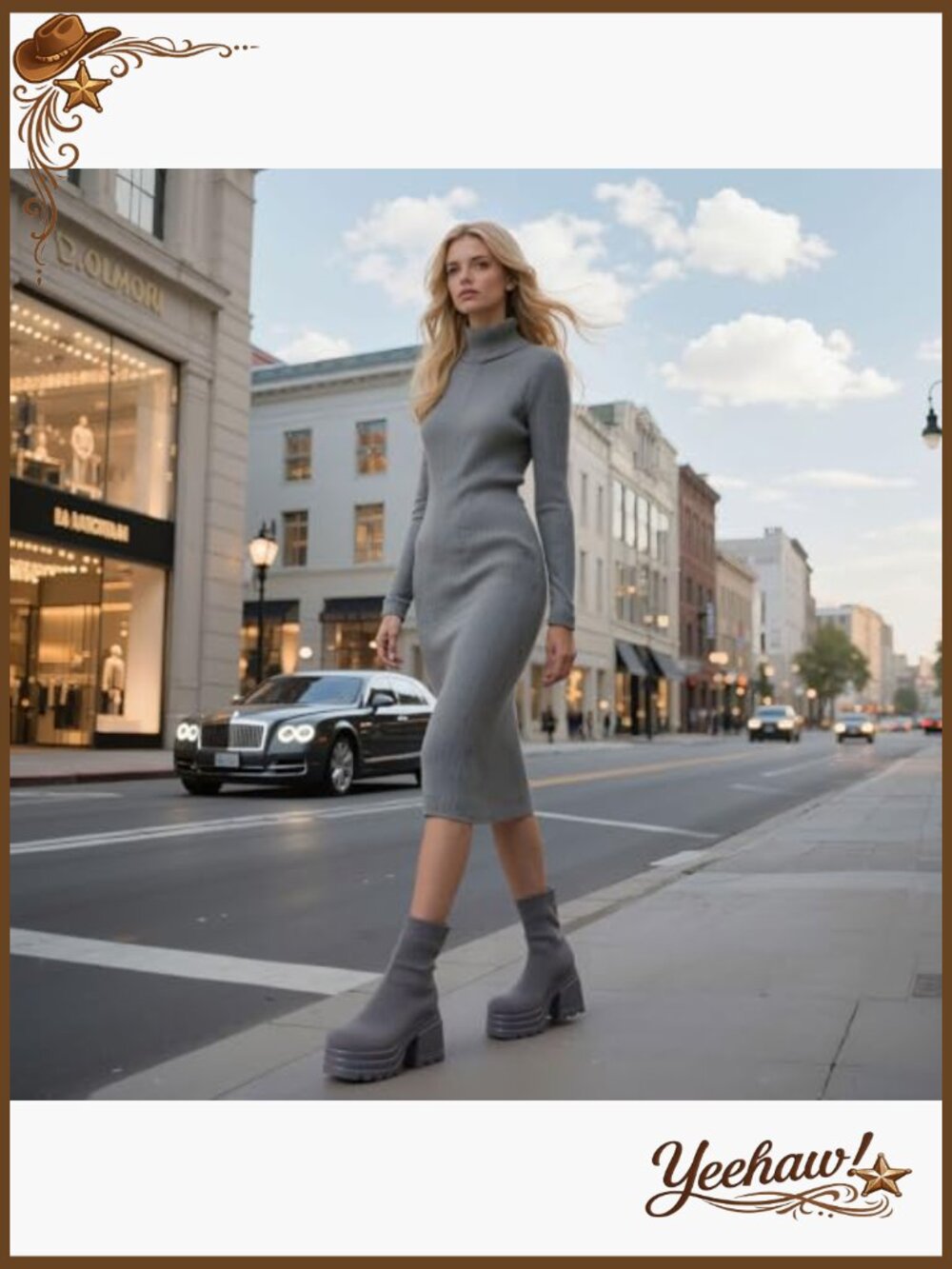 Stretch Knit Ankle Boots Square Toe Chunky Heel Platform Slip On - Picture 2 of 7